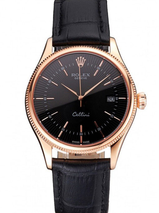 Rolex Cellini 38mm Black Dial REP016799