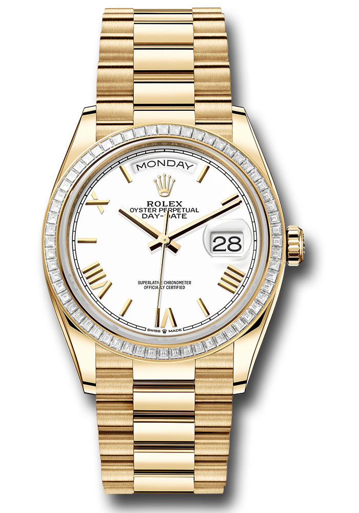 Rolex Day-Date 36mm White Roman Dial SRL78