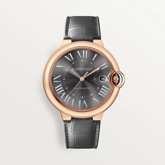 Cartier Ballon Bleu de Cartier watch, 40 mm, dark grey sunray-brushed dial, rose gold