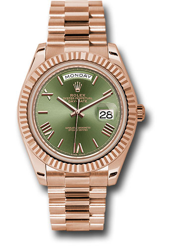 Rolex Day-Date 40mm Rose-Gold Green Dial