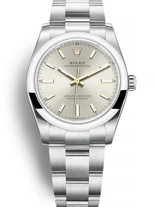 Rolex Oyster Perpetual Lady 34mm Silver Dial 124200