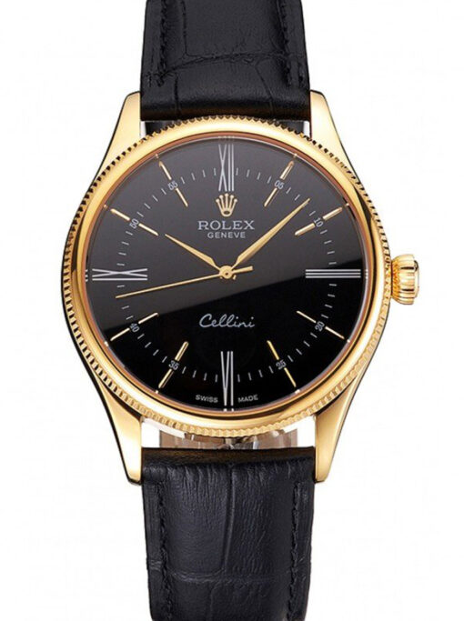 Rolex Cellini 38mm Black Dial REP016814