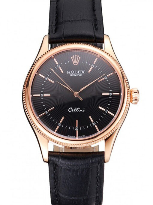 Rolex Cellini 38mm Black Dial REP016815