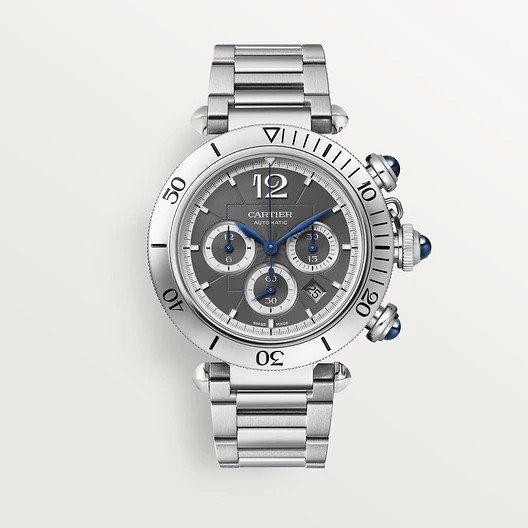 Cartier Pasha de Cartier watch, 41 mm, chronograph blued-steel