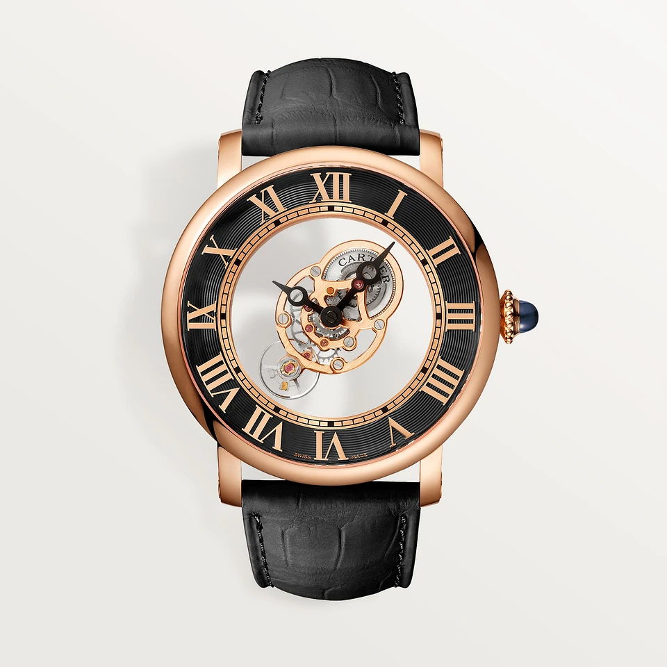 Cartier Rotonde de Cartier Astromystérieux watch, 43.5 mm, Rose Gold Black