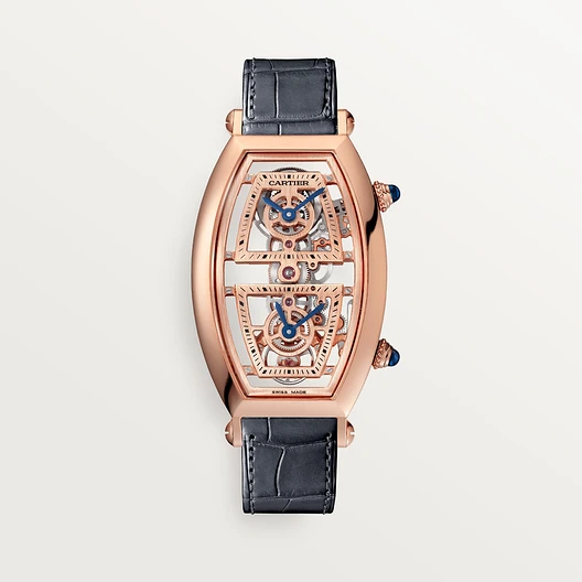 Cartier Tonneau Skeleton XL watch, Rose Gold dark grey