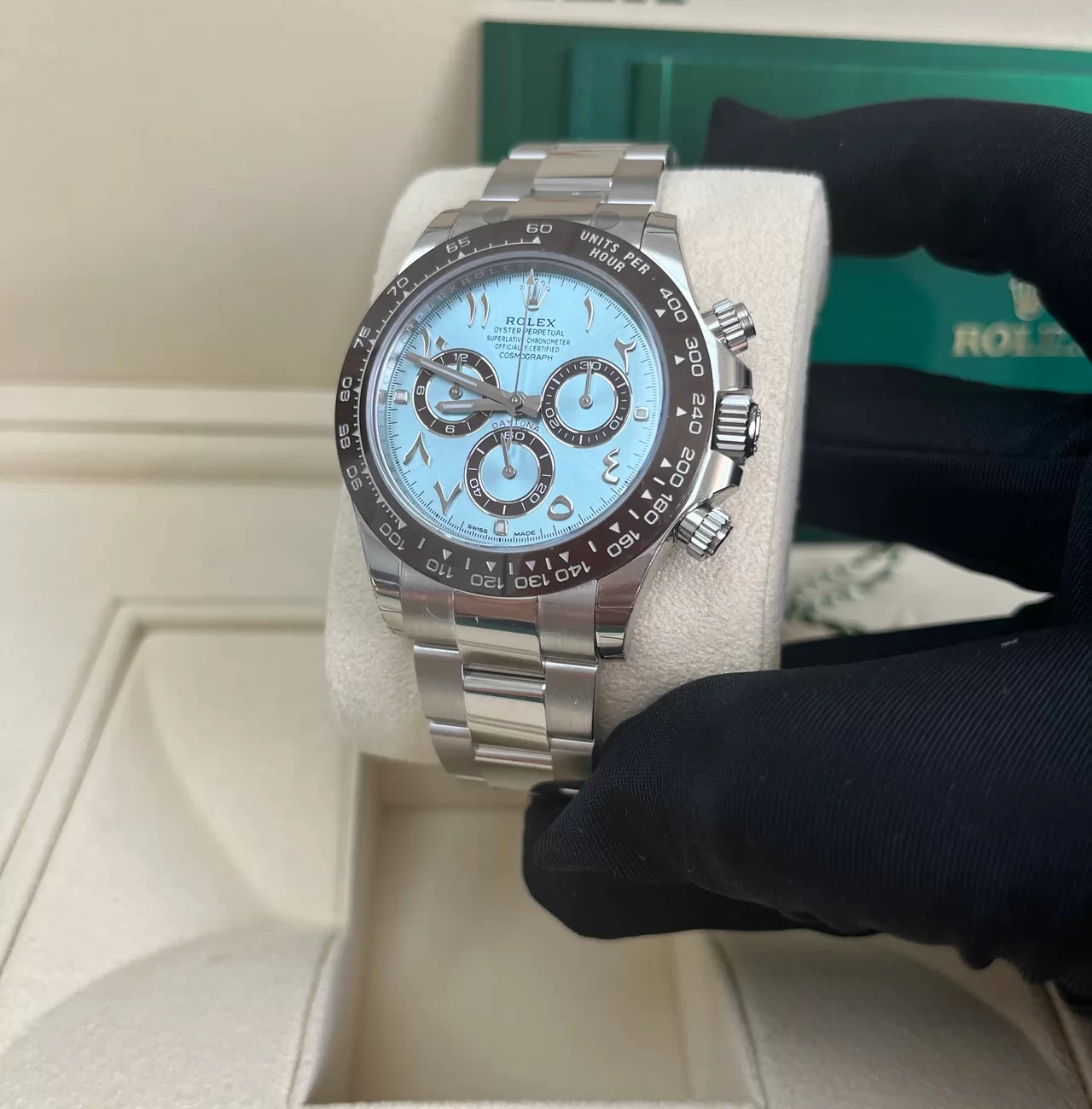 Rolex Daytona Platinum Ceramic Arabic Dial 116506 Super Clone