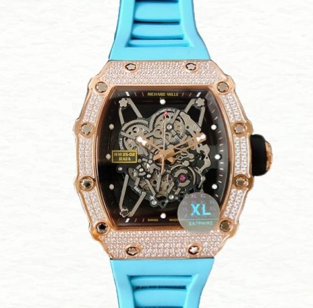 Richard Mille RM35-02 Mechanical Men Transparent Dial Diamond Bezel