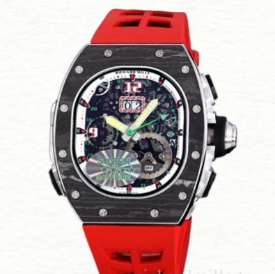 Richard Mille RM 62-01 Automatic Men Rubber Band Watch Carbon Fiber