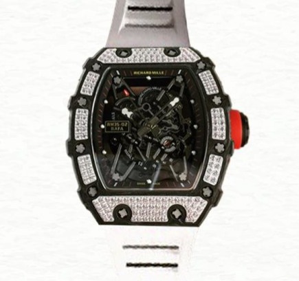 Richard Mille RM35-02 Mechanical Men Rubber Band Diamond Bezel Watch