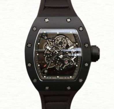 Richard Mille RM055 Mechanical Men Transparent Dial Rubber Band