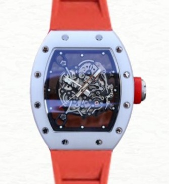 Richard Mille RM055 Men Mechanical Ceramics Bezel Rubber Band
