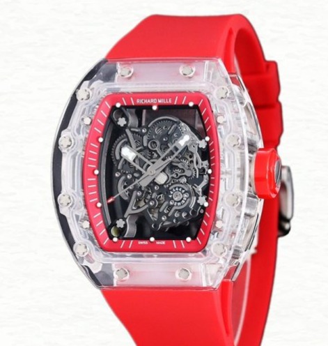 Richard Mille RM 055 Men Automatic Watch Rubber Band Acrylic
