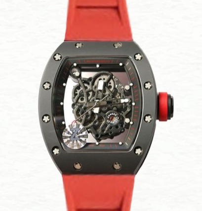 Richard Mille RM055 Mechanical Men Rubber Band Transparent Dial