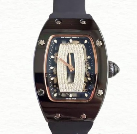 Richard Mille RM07-01 Automatic Ladies Black With Diamonds Dial Ceramics Bezel Watch
