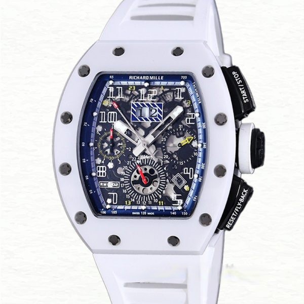 Richard Mille RM 011 Men Automatic Rubber Band Acrylic Transparent Dial