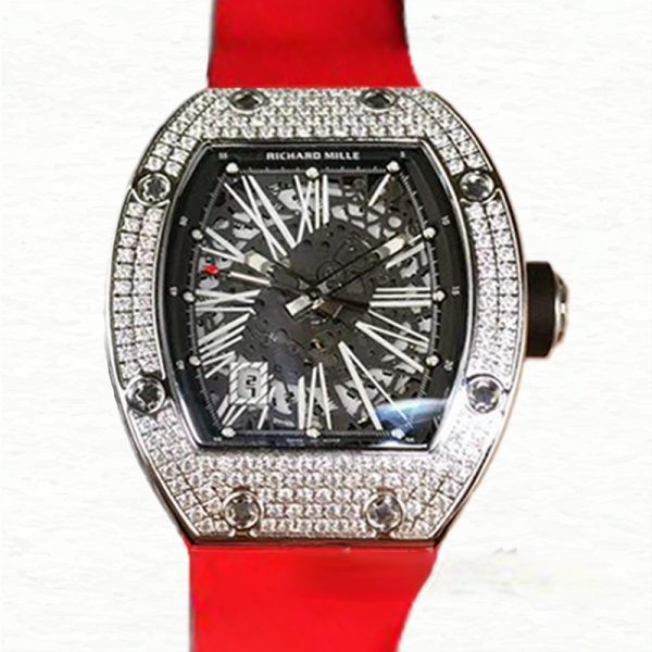Richard Mille RM023 Mechanical Men Rubber Band Watch Diamond Bezel