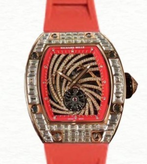 Richard Mille RM51-02 Ladies Mechanical Diamond Bezel Watch Rubber Band