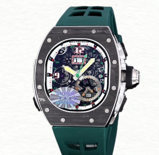 Richard Mille RM 62-01 Men Automatic Carbon Fiber Transparent Dial Rubber Band