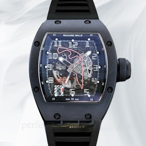 Richard Mille RM010 Men Automatic Rubber Band Arabic Numeral Watch
