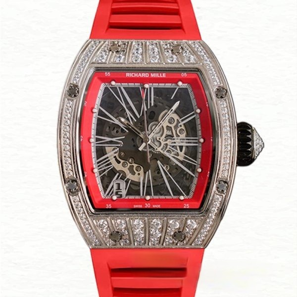 Richard Mille RM023 Automatic Men Rubber Band Watch Roman Numeral