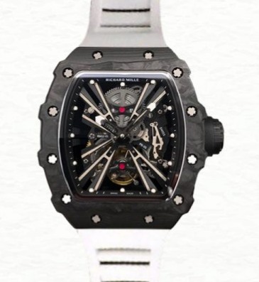 Richard Mille RM12-01 Mechanical Men Rubber Band Carbon Fiber