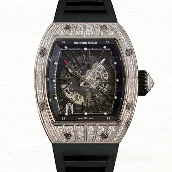 Richard Mille RM023 Men Automatic Roman Numeral Rubber Band Watch