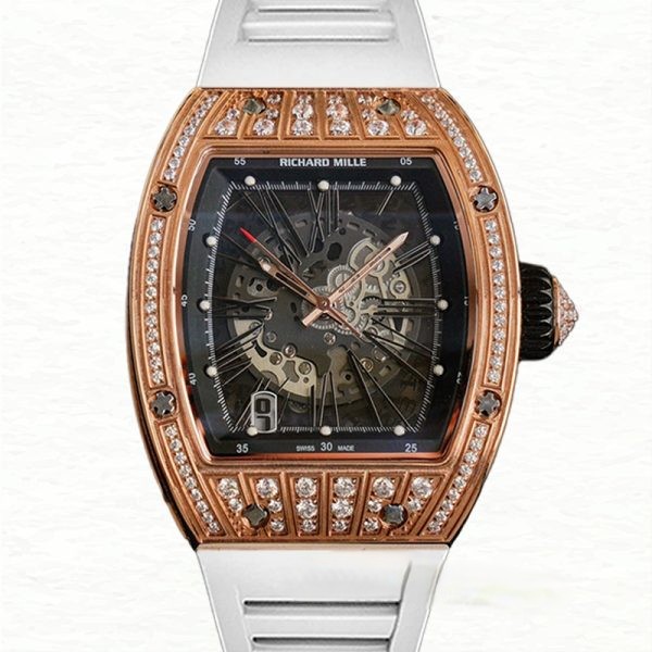 Richard Mille RM023 Men Automatic Roman Numeral Watch Transparent Dial