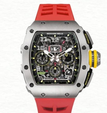 Richard Mille RM11-03 Men Automatic Transparent Dial Rubber Band Watch