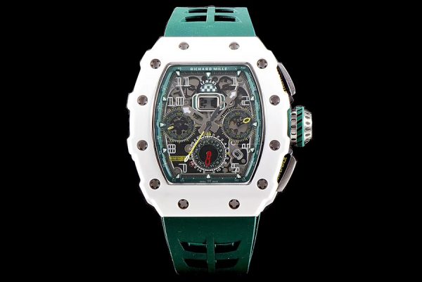 Richard Mille Replica RM 011-03 Green Rubber Strap