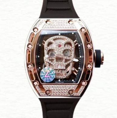 Richard Mille RM052 Mechanical Men Watch Rose Gold Skull Dial