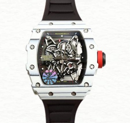 Richard Mille RM35-02 Mechanical Men Transparent Dial Carbon Fiber Rubber Band