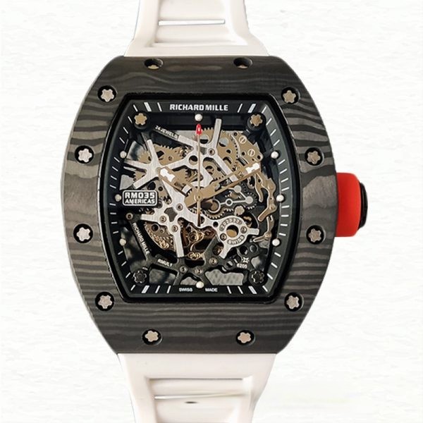 Richard Mille RM35 Mechanical Men Watch Skeleton Dial Rubber Band