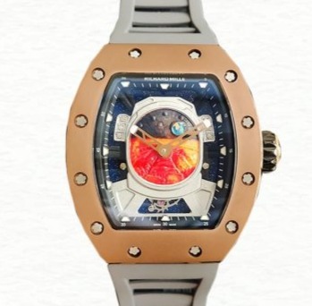 Richard Mille RM52-05 Men Mechanical Watch Mars Earth Dial Rubber Band