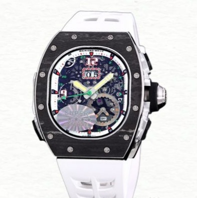 Richard Mille RM 62-01 Men Automatic Transparent Dial Carbon Fiber Rubber Band
