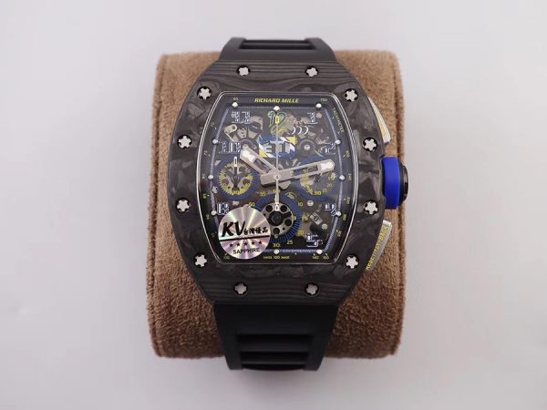 Richard Mille Replica RM 011 Black Strap Black Dial Folding Clasp