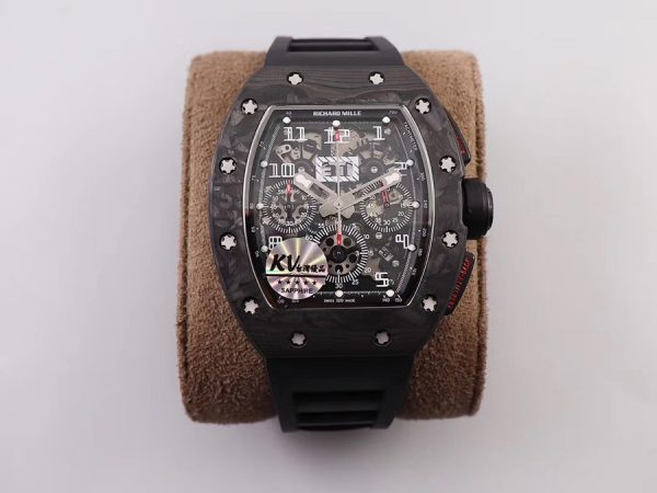 Richard Mille Replica RM 011 Black Strap Black Dial
