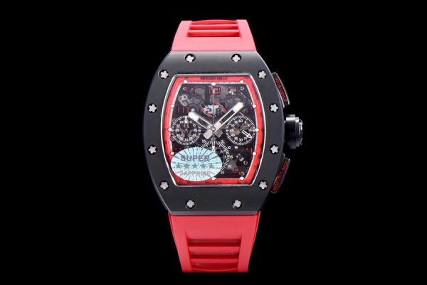 Richard Mille Replica RM 011 Red Rubber Strap