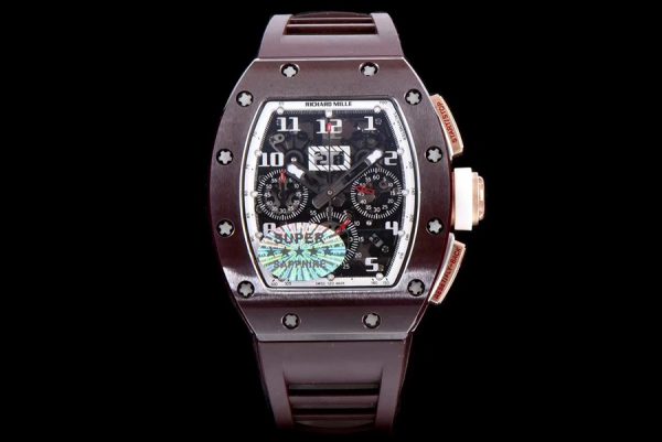 Richard Mille Replica RM 011 Brown Rubber Strap
