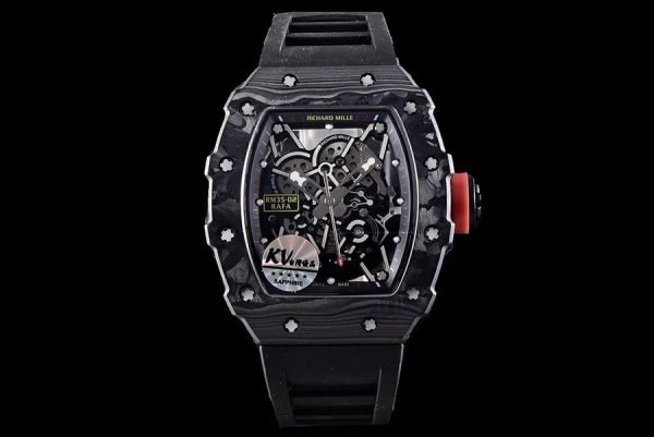 Richard Mille Replica RM 35-02 Black Imported Rubber Strap Folding Buckle