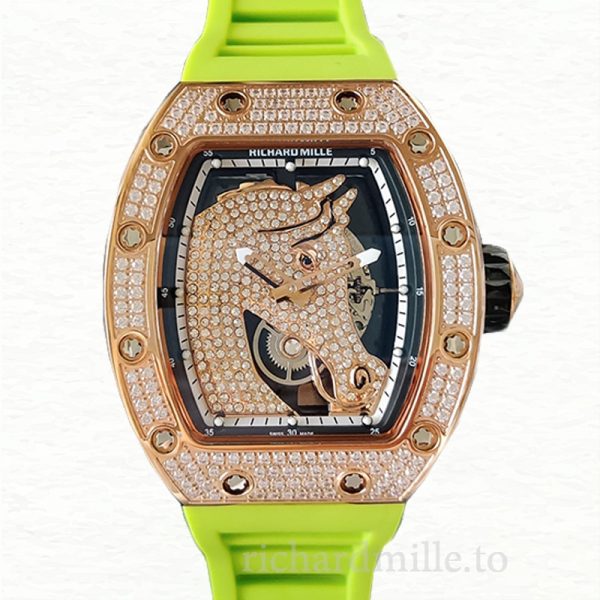 Richard Mille RM52-02 Mechanical Men Watch Rubber Band Diamond Bezel