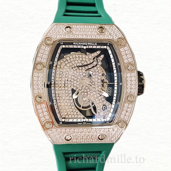 Richard Mille RM52-02 Mechanical Men Watch Rubber Band Diamond Bezel