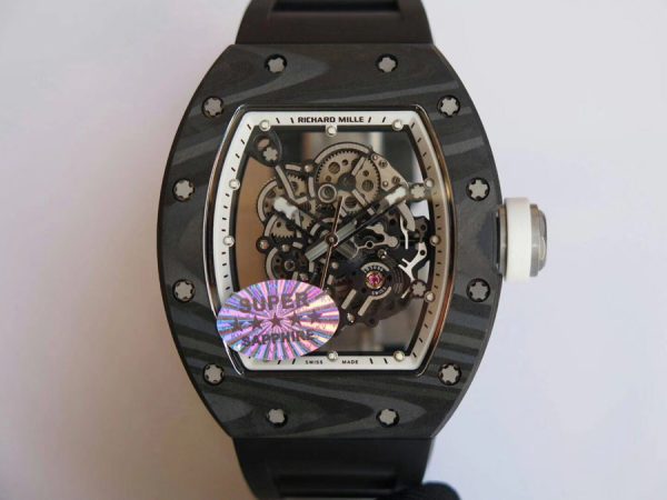 Richard Mille Replica RM 055 Black Rubber Strap White Inner Shadow