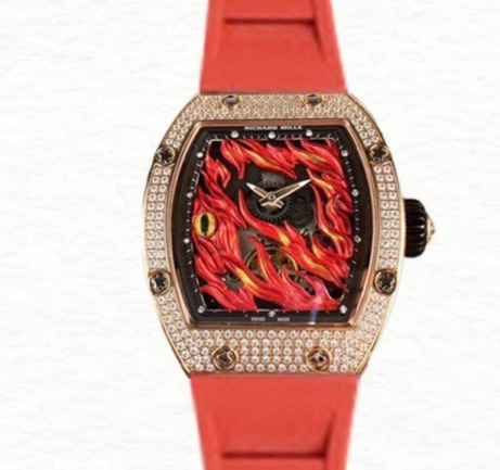 Richard Mille RM26 02 Hand Wind Men Flame Dial Rubber Band Time