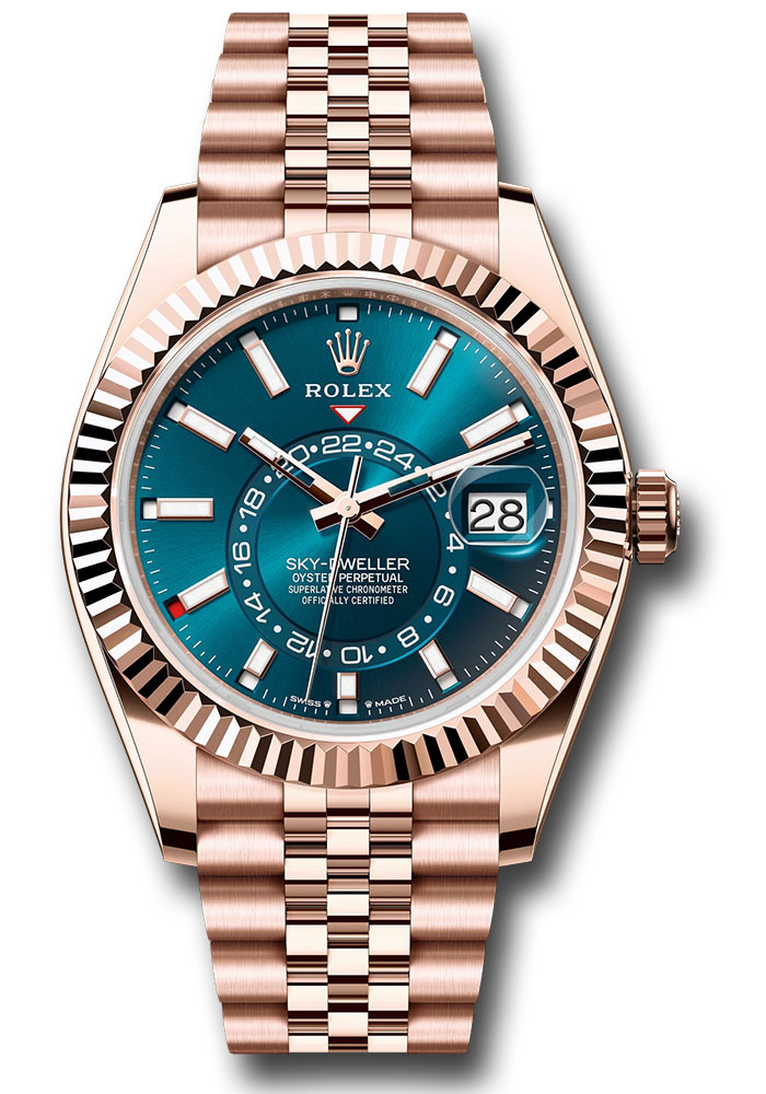 Rolex Everose Gold Sky-Dweller Blue-Green Dial 336935