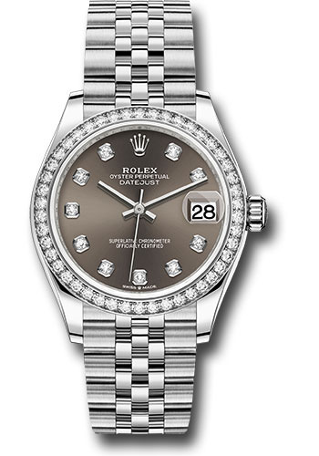 Rolex Steel and White Gold Datejust 31 Dark Grey Diamond Dial 278384RBR dkgdj