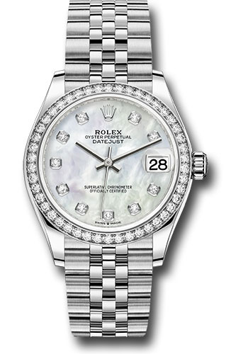 Rolex Steel and White Gold Datejust 31 White Mother-Of-Pearl Diamond Dial 278384RBR mdj
