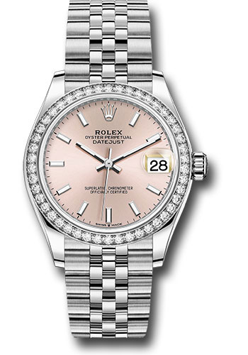 Rolex Steel and White Gold Datejust 31 Pink Index Dial 278384RBR pij