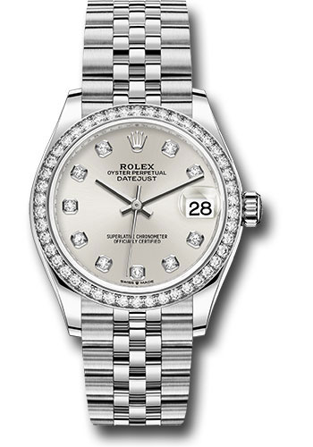 Rolex Steel and White Gold Datejust 31 Silver Diamond Dial 278384RBR sdj