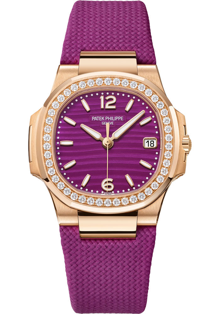 Patek Philippe Nautilus 32 mm Rose Gold Case Purple Dial 7010R-013